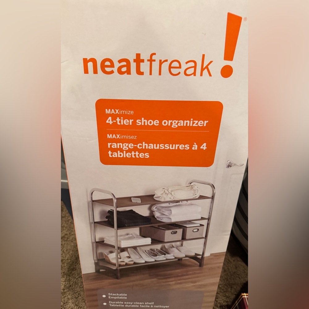 New in box Maximixer Neatfreak! 4 tier shoe organizer.